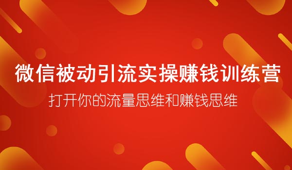 7天被动引流实操赚钱训练营